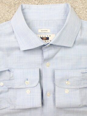 Joseph Abboud Shirt‎ Mens XL Blue Non-Iron Cotton Stretch Long Sleeve Button Up